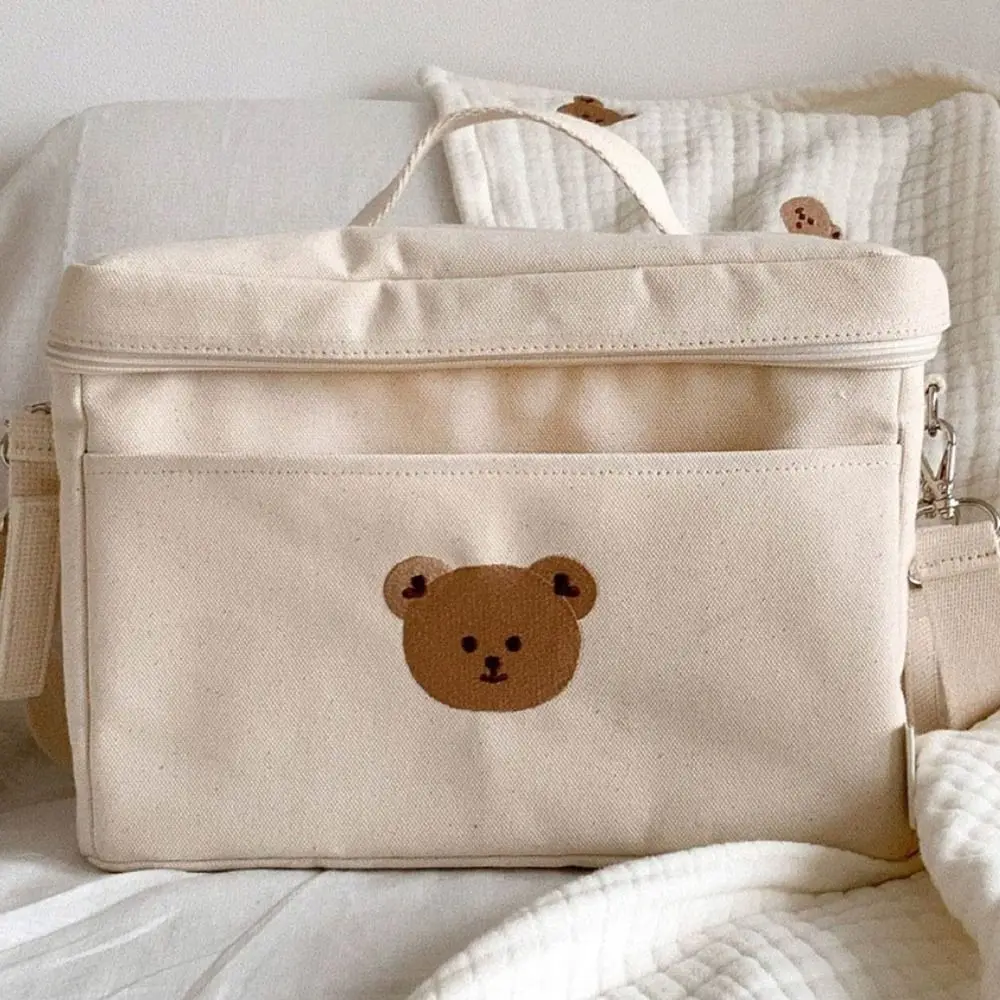 Orso Borsa per passeggino Portaoggetti multifunzionale Cartone animato Organizzatore per passeggino Accessori per passeggino in stile coreano