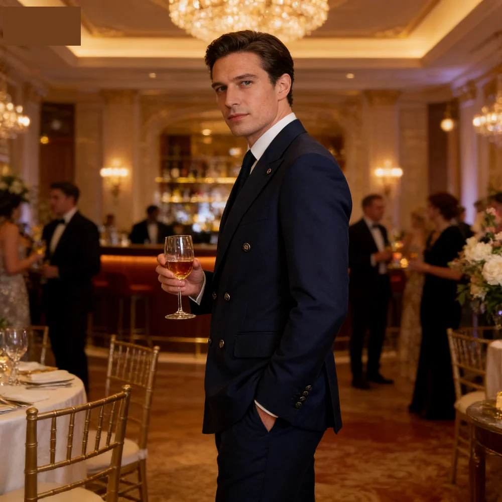 

2-Piece Solid Men's Wedding Tuxedo Formal Groomsmen Smoking Suit for Graduation Party Men's Fashion Ensemble M