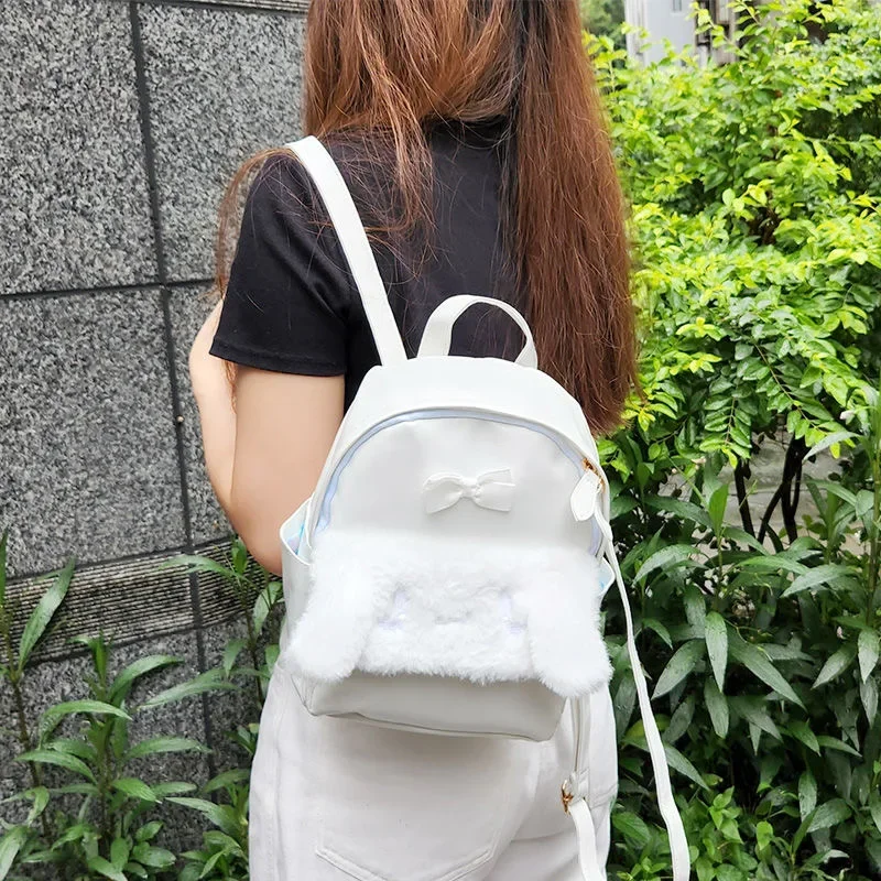 Kawaii Cinnamoroll Kawaii Backpacks Women Plushes PU Leather Mini Backpack Kindergarten Children School Bags Girls Shoulder Bag