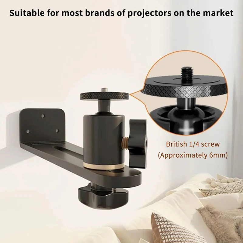 Flexible Projector Mount Holder with 360-Degree Rotation, Universal 1/4 Screw for XGIMI JMGO Dangbei Projector Stand