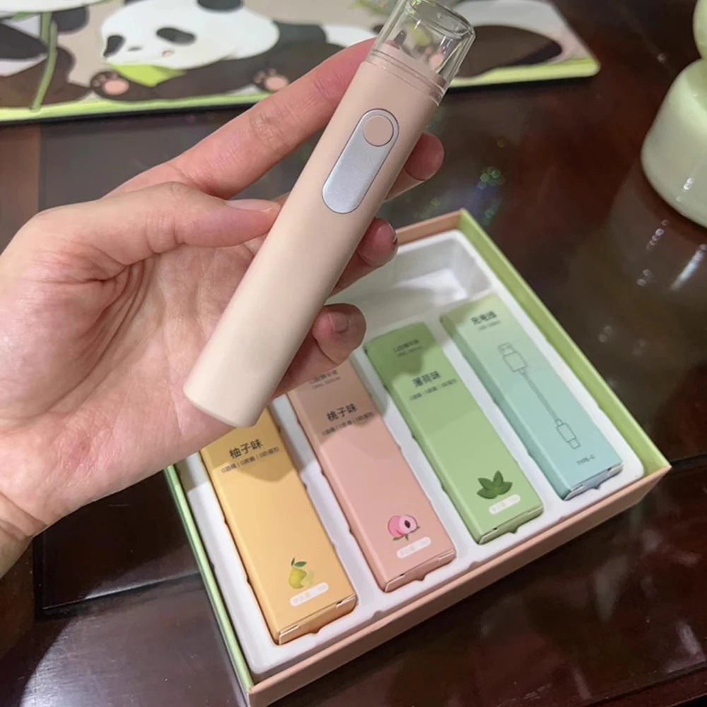 Kit Semprotan Penyegar Nafas Mulut Pintar Elektronik USB Pengisi Daya Mulut Segar Mint Serum Esensi Buah Pod Kebersihan Mulut Penghilang Bau