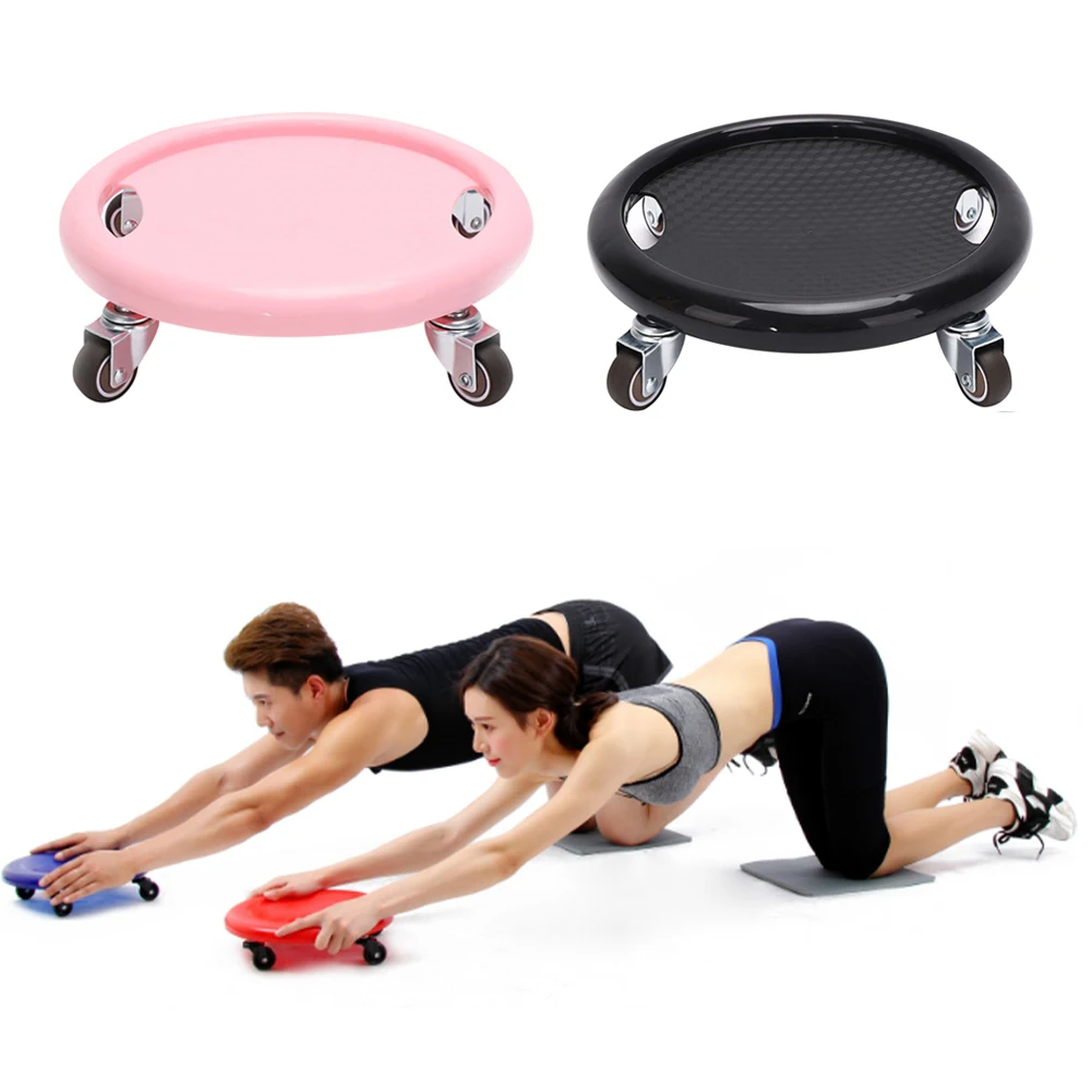 4 Wheel Ab Sliding Plate Fitness Roller Disc Men Women Abdominal Muscle Exerciser Bodybuilding Exercise at Home Gym Abs Trainer