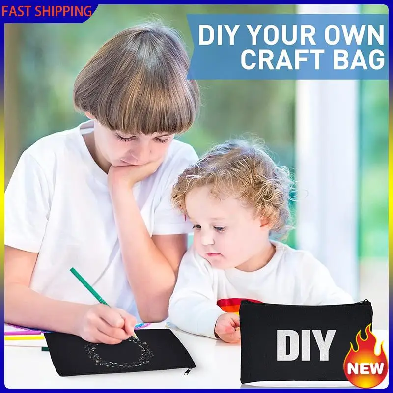 

Hot Trend-Canvas Zipper Makeup Bags Bulk Pencil Pouches Kit 80 Pack With Zipper,Black 80 Pack With Zipper, Black