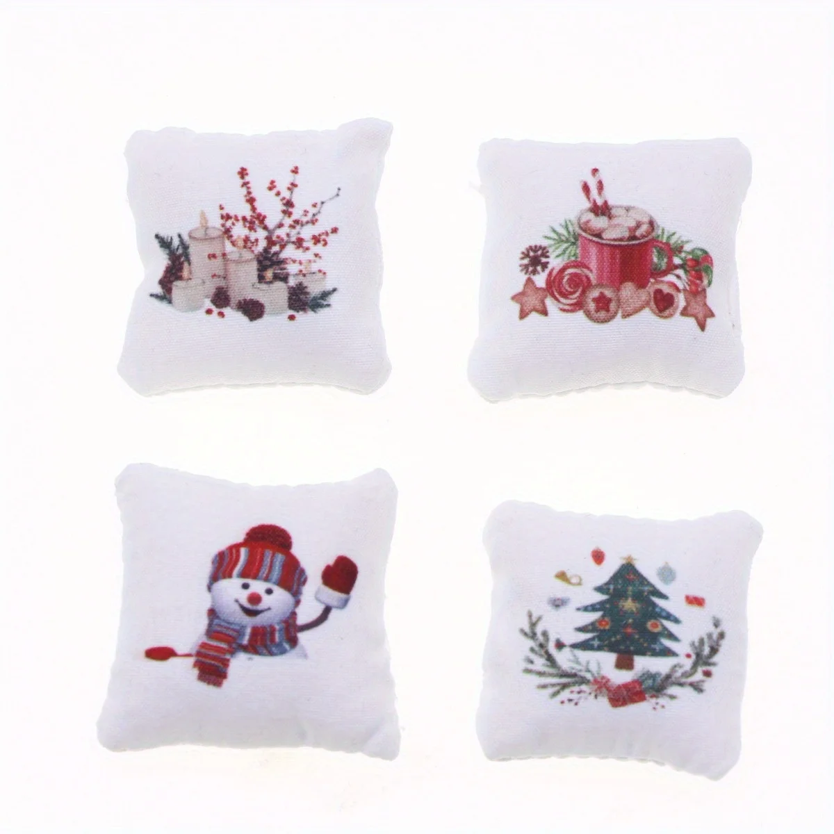 الوسائد الصغيرة لعيد الميلاد لينة تناسب دمية غرفة نوم دراسة عرض شجرة صغيرة لتقوم بها بنفسك هدية مشهد مصغر الديكور زينة عيد الميلاد