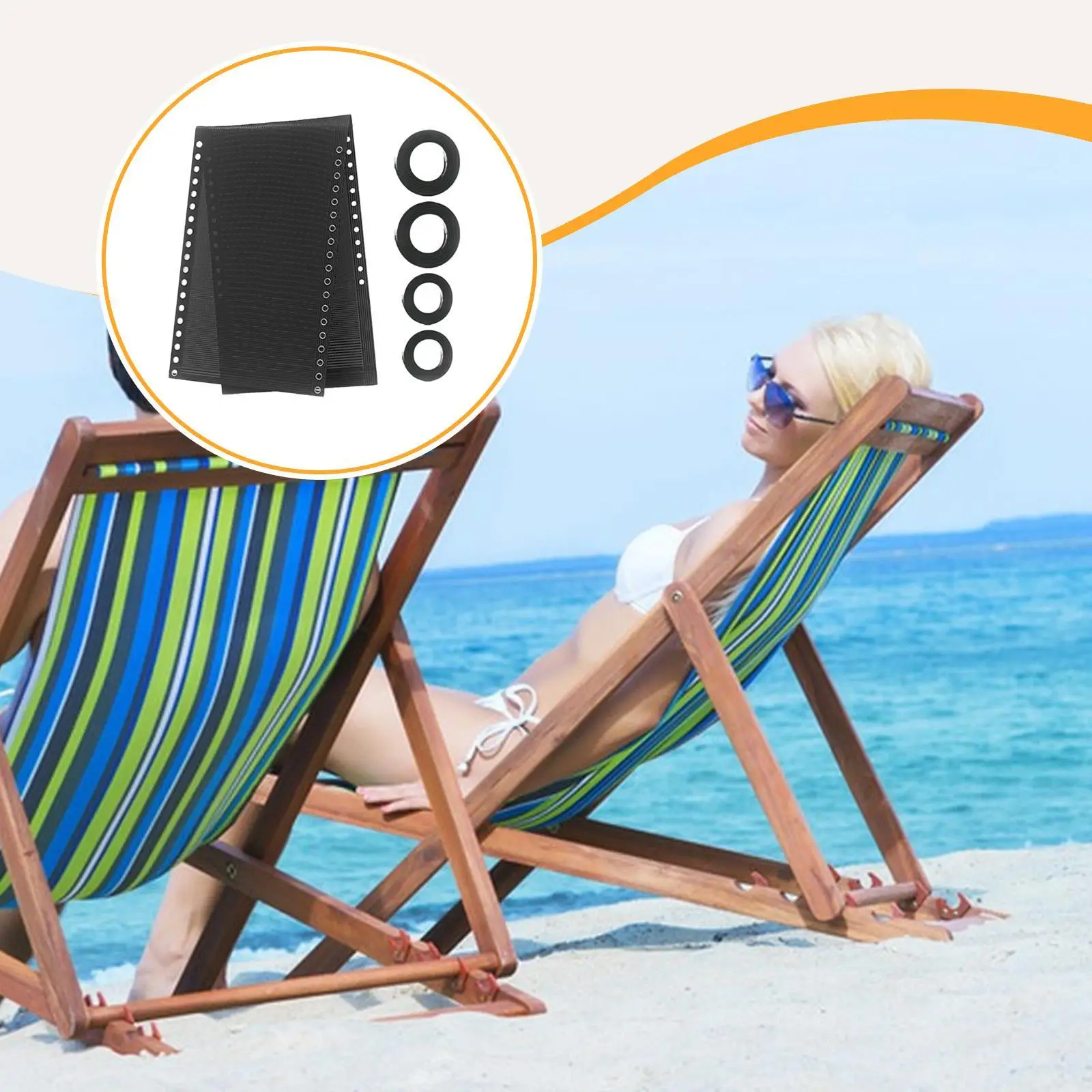 Breathable Mesh Chair Repair Fabric Kit for Portable Folding Recliner Patio Lawn Beach Outdoor Lounger