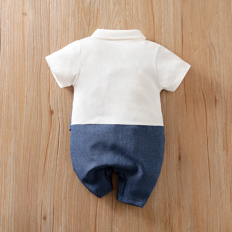 gentleman's Cowboy bow tie baby clothes newborn Baby Boy Romper summer short sleeve Jumpsuit high quality For Toddler Outfit