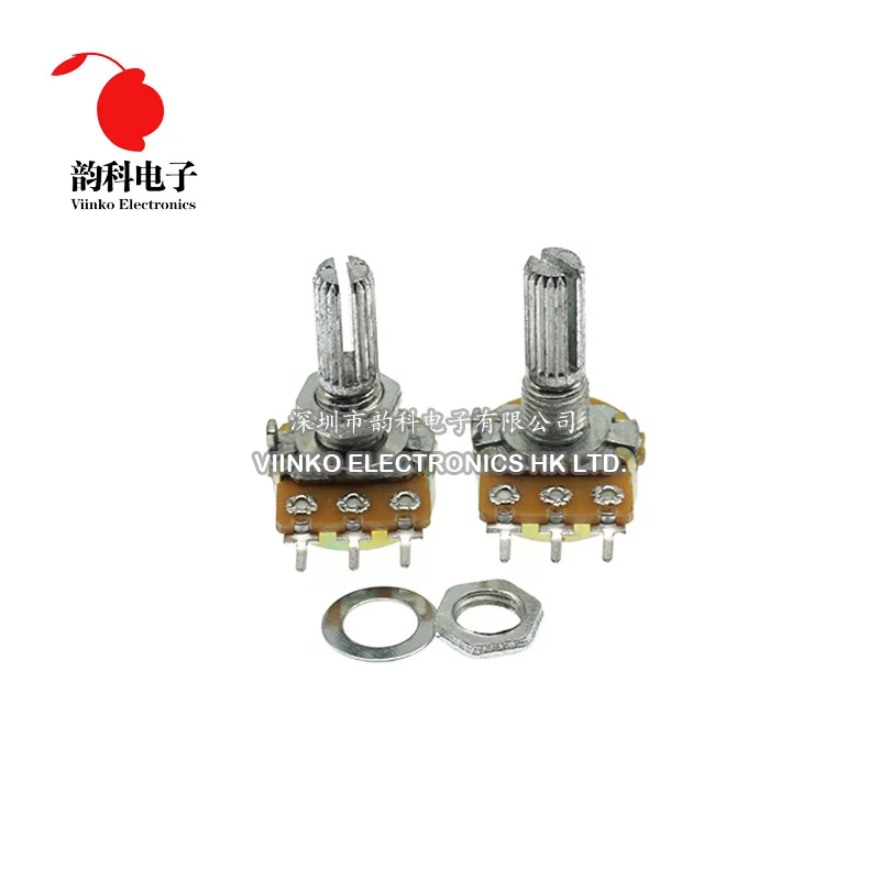 10pcs WH148 B1K B2K B5K B10K B20K B50K B100K B500K 3Pin 20mm Shaft Amplifier Single Potentiometer 1K 2K 5K 10K 50K 100K 1M