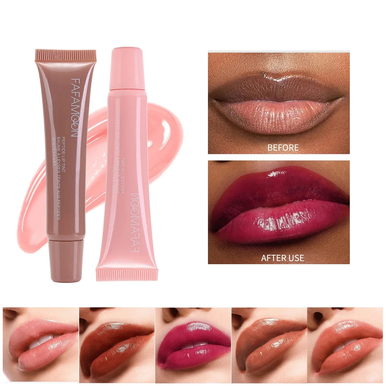 Punk Dark Brown Mirror Lip Gloss Lasting Moisturizing Nutritious Liquid Lipsticks Transparent Mineral Lips Oil Makeup Cosmetics