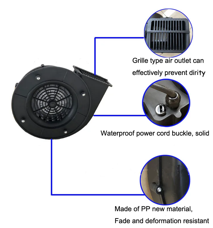 Czarny 250W UL/CE dmuchawa powietrza wodoodporny wentylator powietrza do nadmuchiwanej budka do robienia zdjęć led dmuchawa wewnętrzna