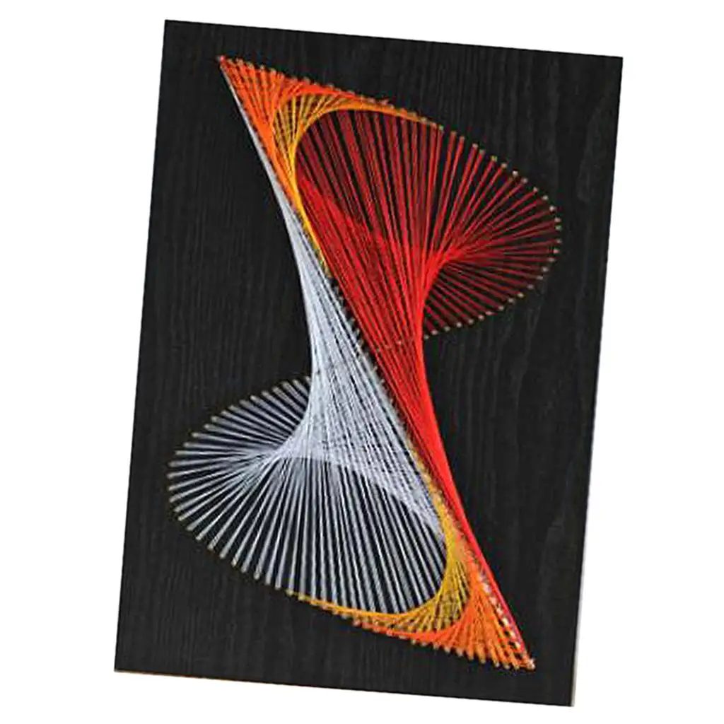 Geometric String Art Crafts DIY Nail Painting Kit Wooden Craft Set for Room Office Decoration