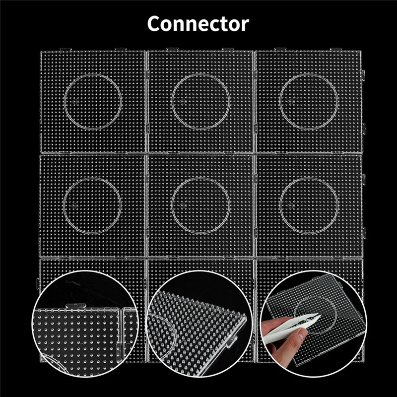 AB68 9Pcs 5Mm Large Square Beading Nail Board Plastic Beading Board With Ironing Paper, Bead Tweezers For Kidscraft Beading