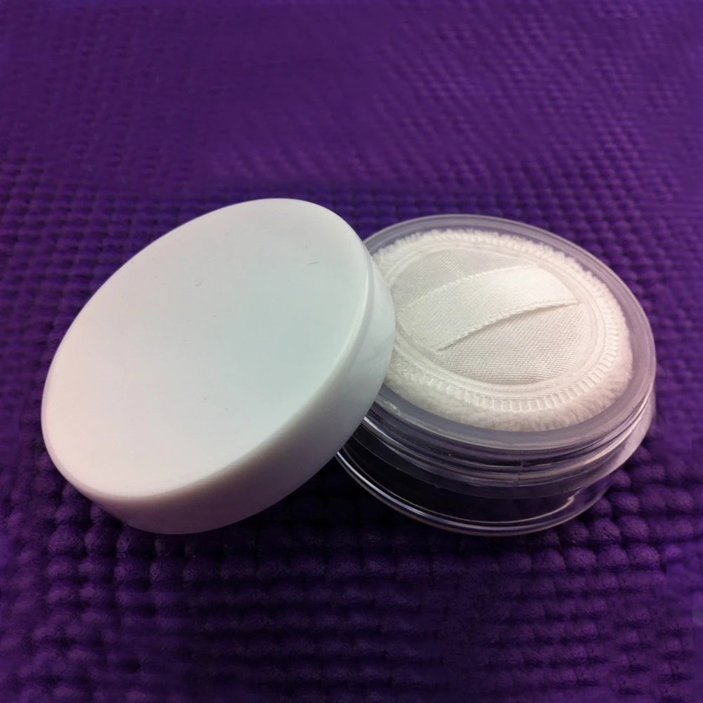 20g Empty Loose powder jars With Sifter Mesh White Cap Puff Powder subpackage Cosmetics Container