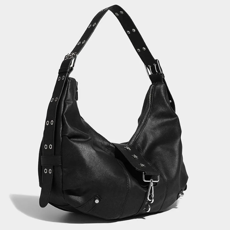 

Retro pu Leather Tote Bag Women's Bag 2025 New Large Capacity Commuting Rivet Shoulder Bag Armpit Bag