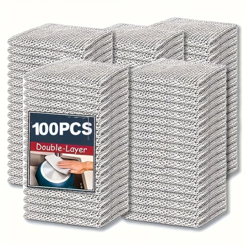 

Набор из 100 многоразовых чистящих губок и щеток для кухни и дома, экологичные товары для дома, набор для уборки