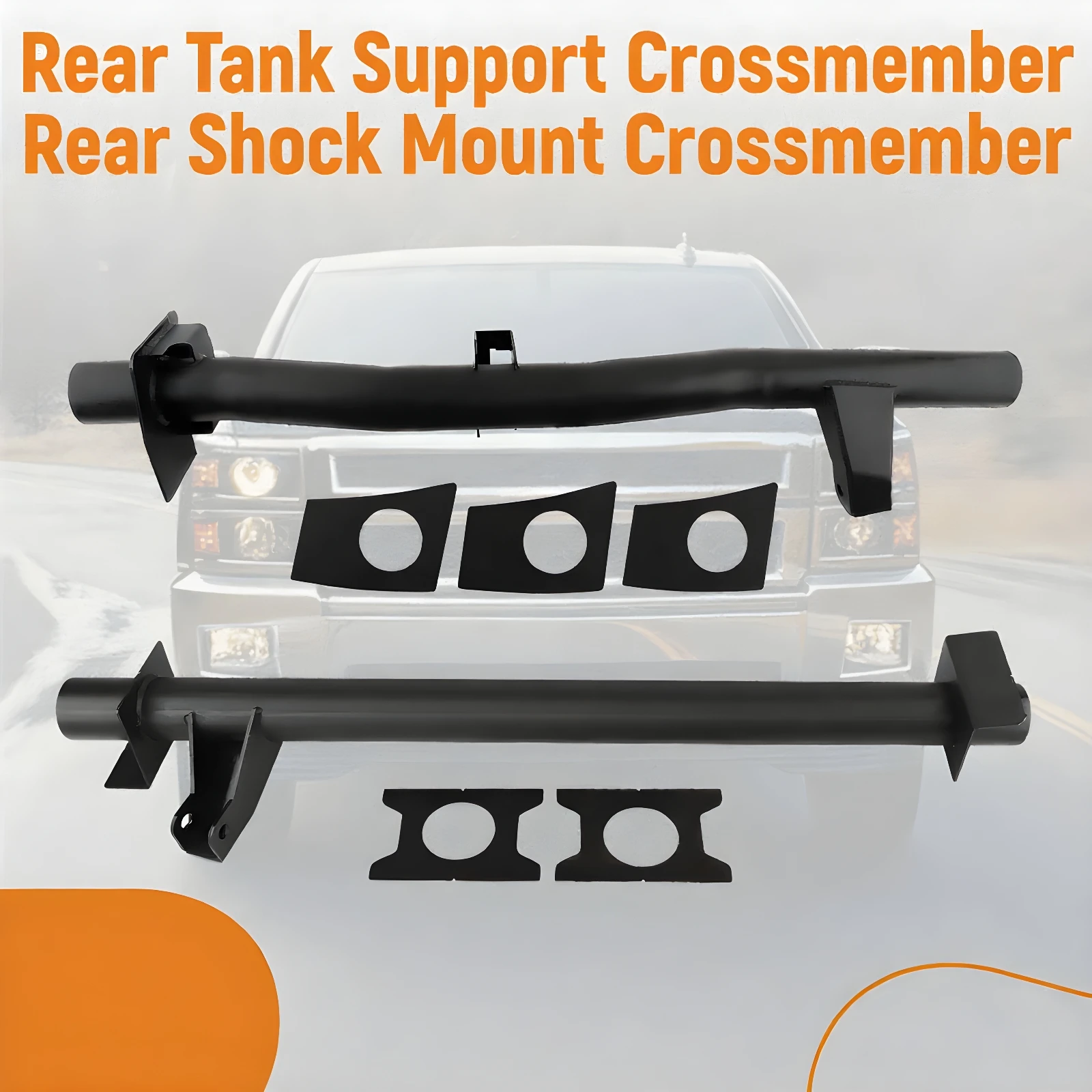 Rear Fuel Tank Support Crossmember and Rear Upper Shock Mount Crossmember with Bracket for Chevrolet Silverado 1500 GMC Sierra 1500 2007-2014