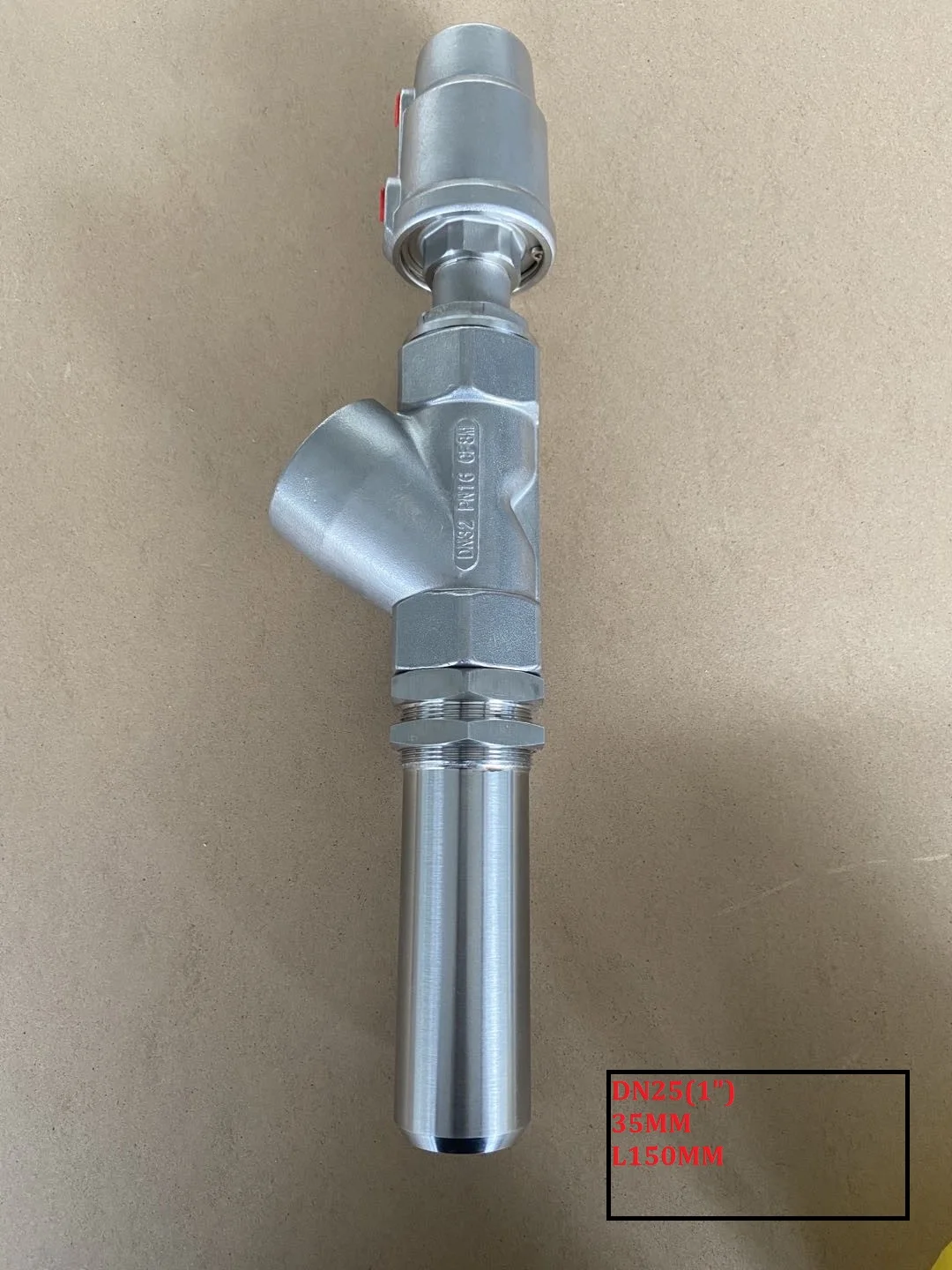 Válvula de Enchimento Pneumática do Bocal da Descarga da Haste de Extensão do Anti-gotejamento Máquina de Shippingfilling Livre com Aço Inoxidável Dn25 g1