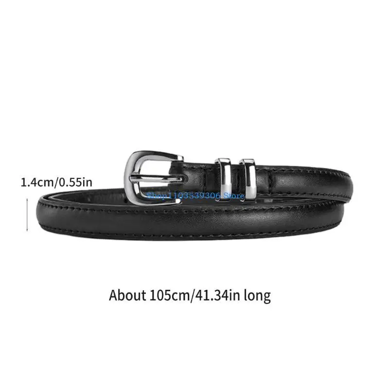 400A السيدات قابل للتعديل دبوس مشبك حزام الخصر بولي PU حزام الخصر رقيقة لفستان معطف الجينز #6