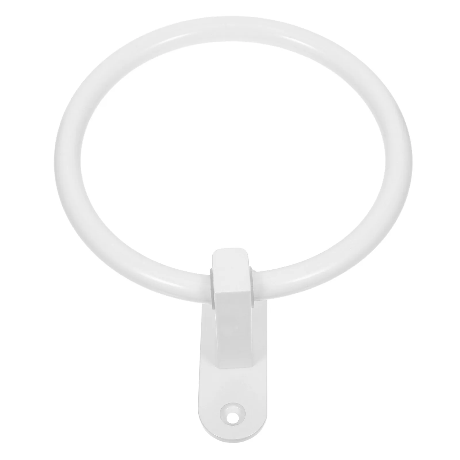 

Bathroom Ring White Round Wall Mounted Aluminum Holder Minimalist Modern No Drilling Adhesive Towel Hanger For Bathroom