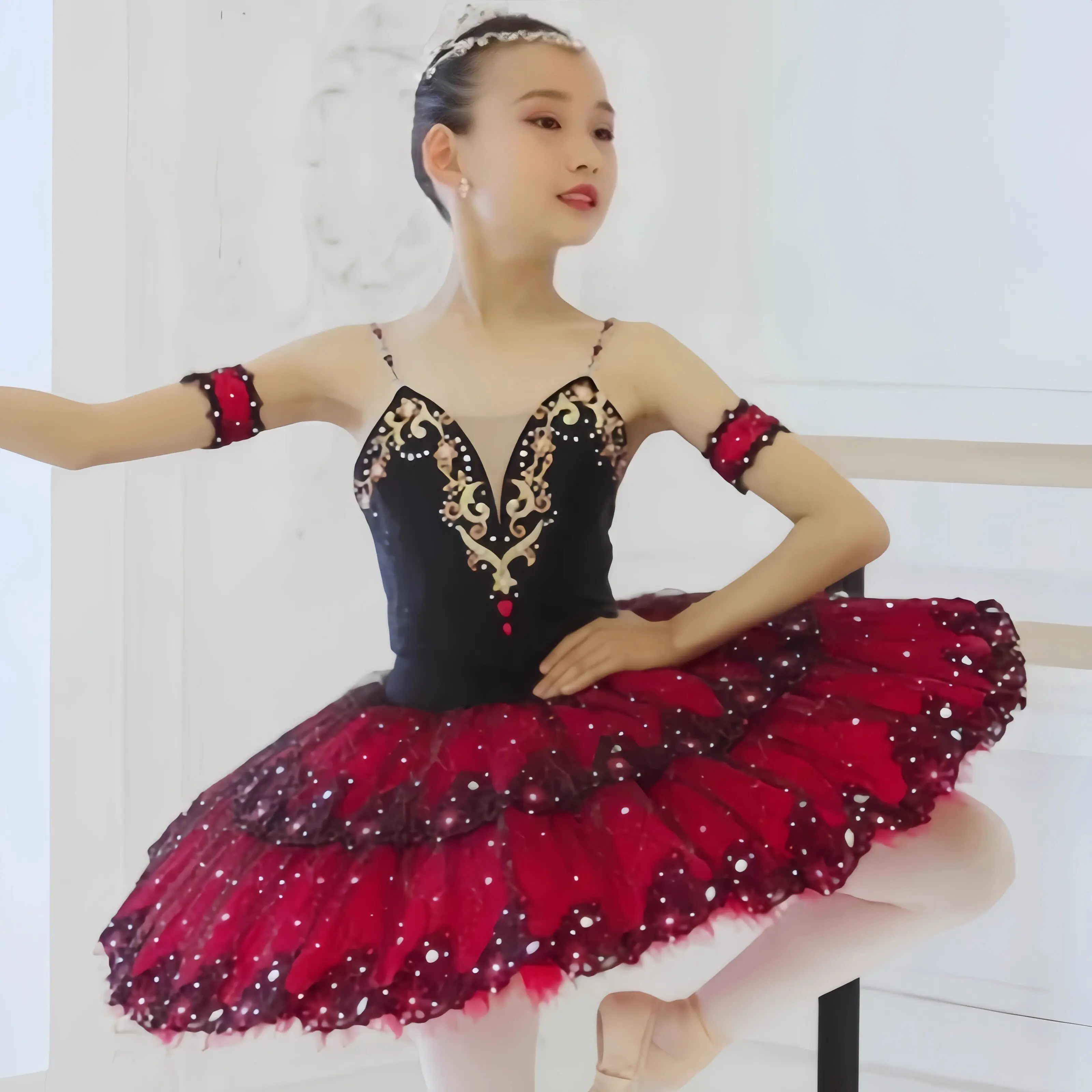 

Детские костюмы для балетных выступлений, профессиональные костюмы для танцевальных соревнований, газовые юбки для сценических выступлений девочек