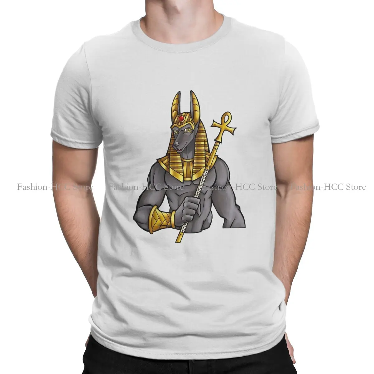 Anubis Egyptian God Graphic Polyester TShirt Yu-Gi-Oh! Cartoon Anime Style Tops Comfortable T Shirt Male Tee