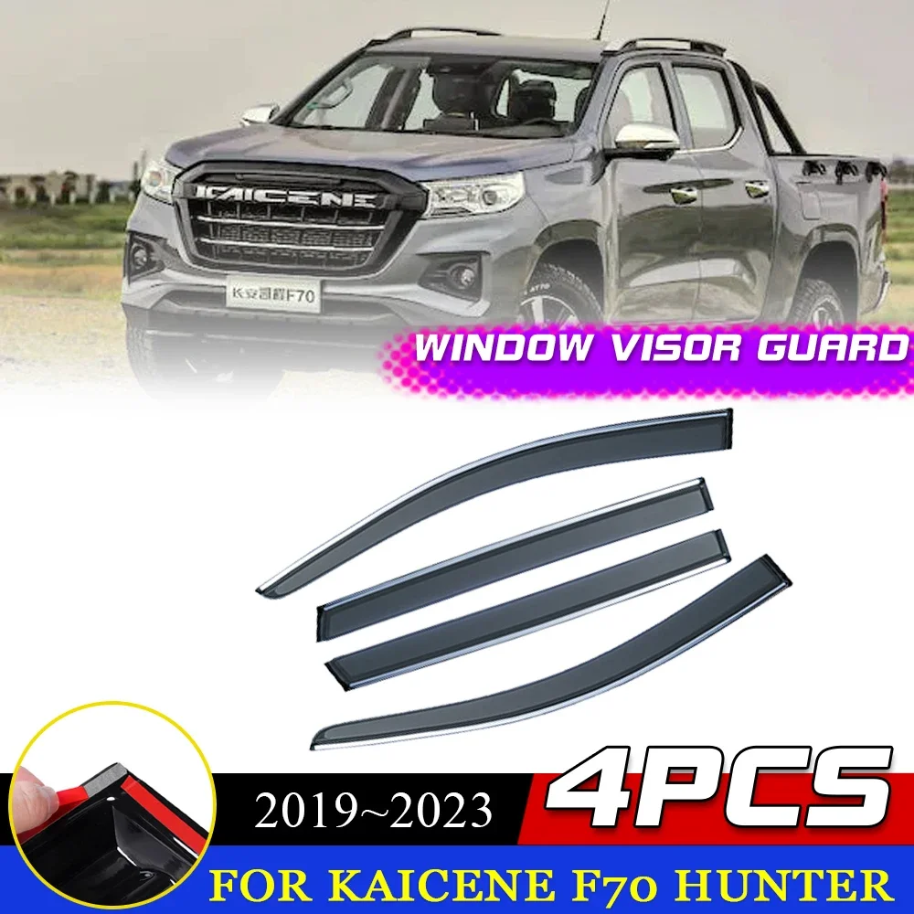 Car Windows Visor for Kaicene Changan F70 Hunter 2019~2023 2020 Vent Door Rain Eyebrow Smoke Deflector Guard Cover Accessories