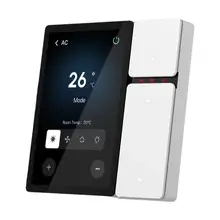 MOES Tuya WiFi Panel de control inteligente Pantalla táctil de 3,5", 3 relés y botones, control remoto IR, Bluetooth Sigmesh Hub, automatización del hogar