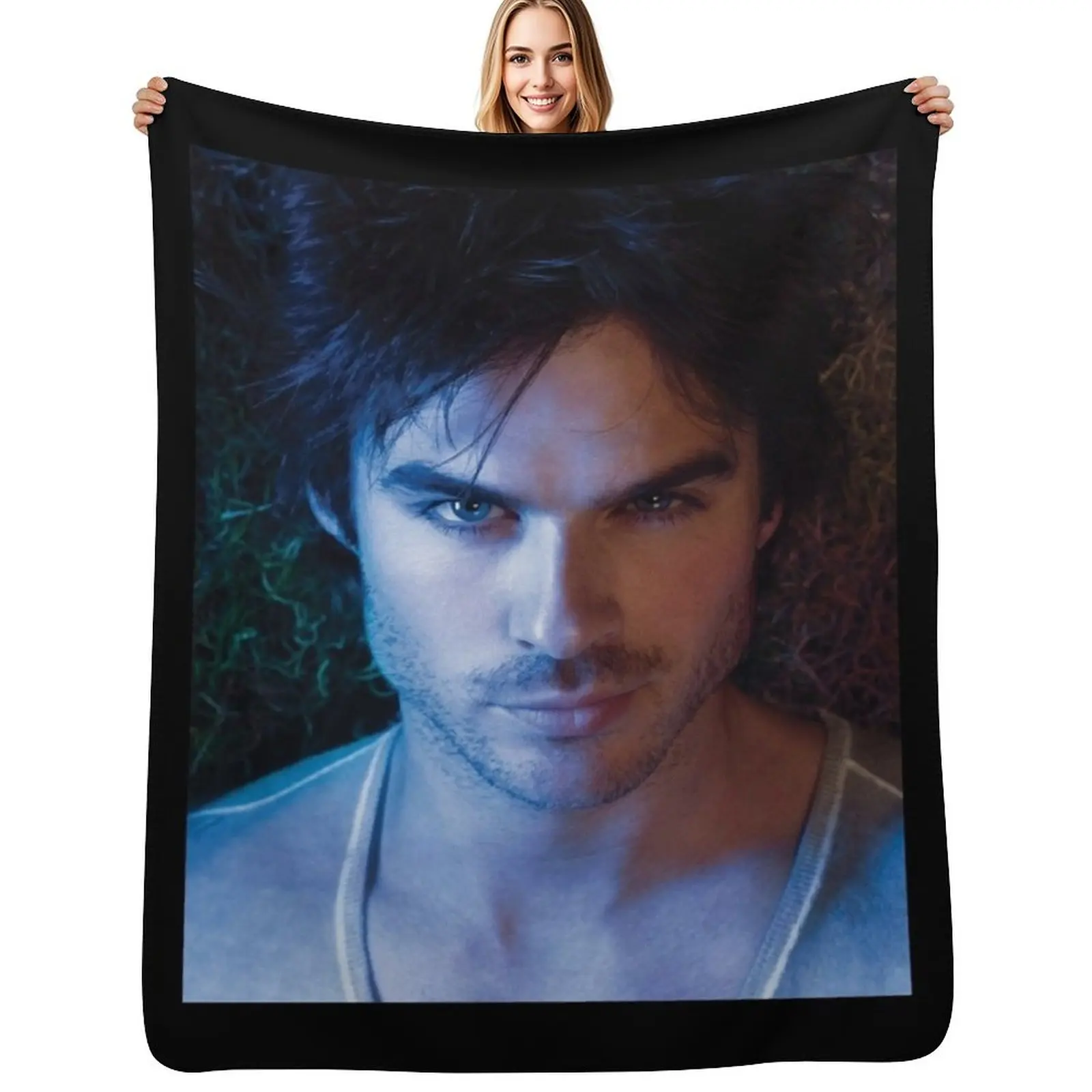 Ian Somerhalder Throw Blanket Machine Washable Soft Warm Blanket