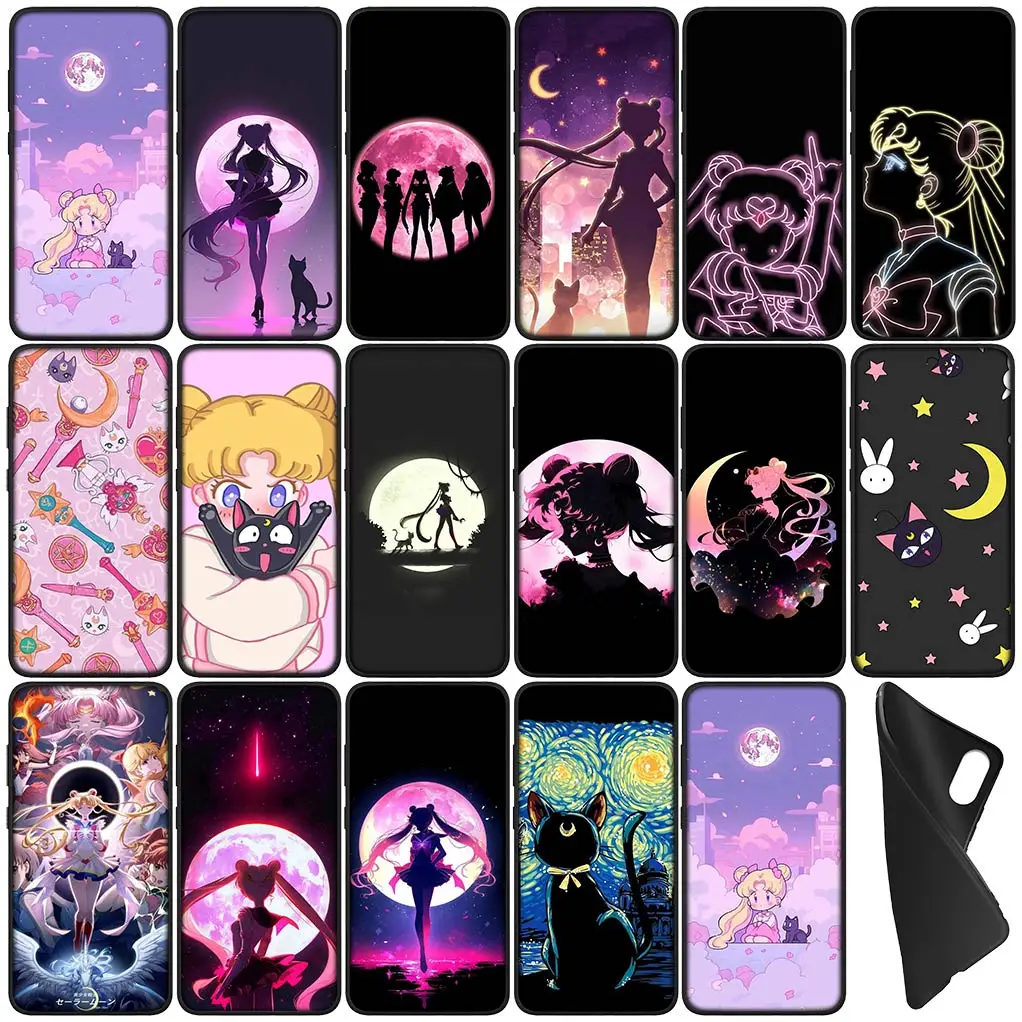 Cartoon S-Sailors Anime Moons Girl Flexible Phone Cover Case for Xiaomi Redmi Note 13 13C A3 A3X Mi POCO F6 F5 X6 Pro Soft Coque