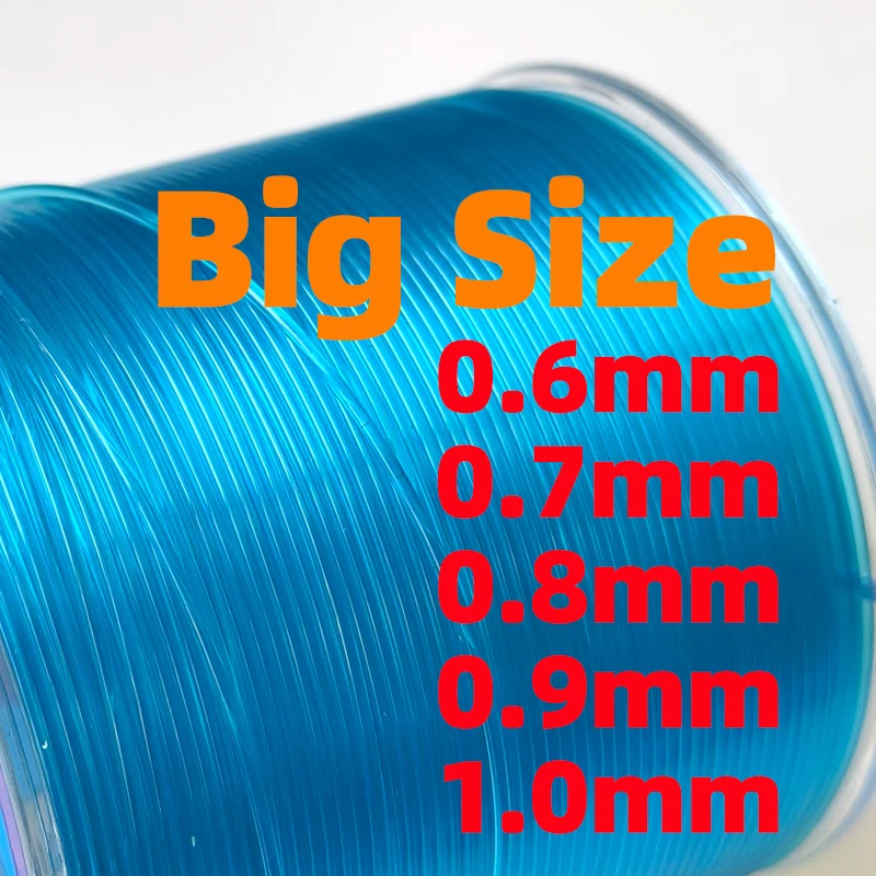

100M Monofilament Fishing Line Strong Abrasion Resistant Big Game Mono Nylon Leader Lines Lower Memory Diameter 0.6-1.0mm