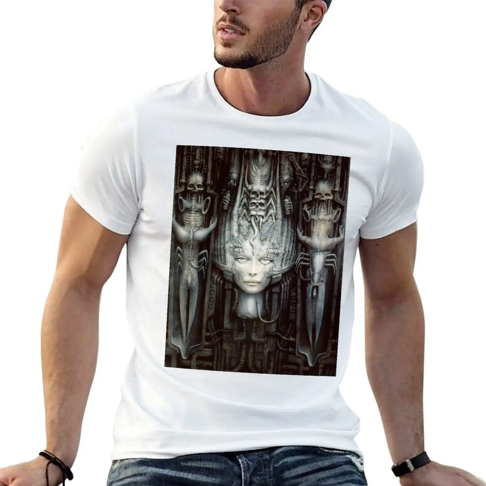 

high - Li man t quality man t shirts luxury Painting Giger shirt T-Shirt brand Hr luxury -
