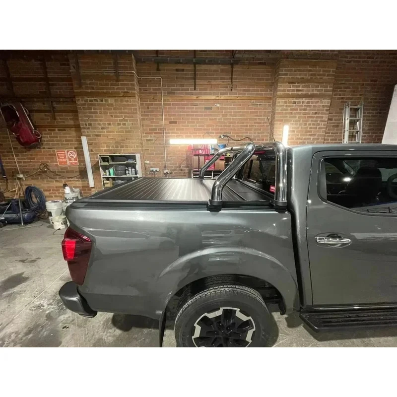

Retractable Truck Bed Tonneau Cover Electric Operation Aluminum Alloy Locking Waterproof No-Drilling Installation
