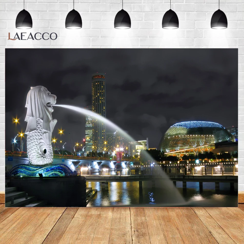 Laeacco Night City View Room รอบมุมห้องนั่งเล่นที่ทันสมัยภายใน Scenic การถ่ายภาพพื้นหลังฉากหลังฉากหลังสตูดิโอถ่ายภาพ