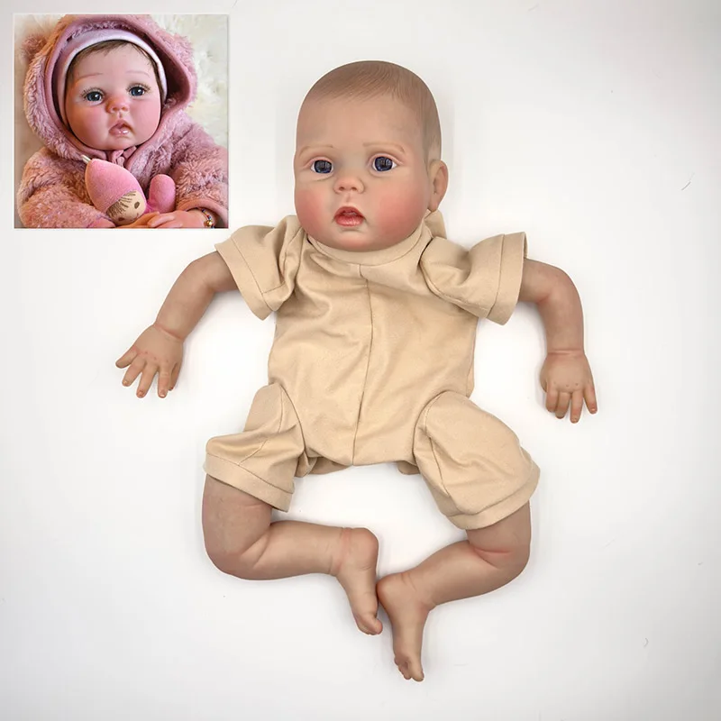 

20inch Lucy Lifelike Unfinished Reborn Doll kit painted Doll kit Doll parts with Hand Drawing Hair