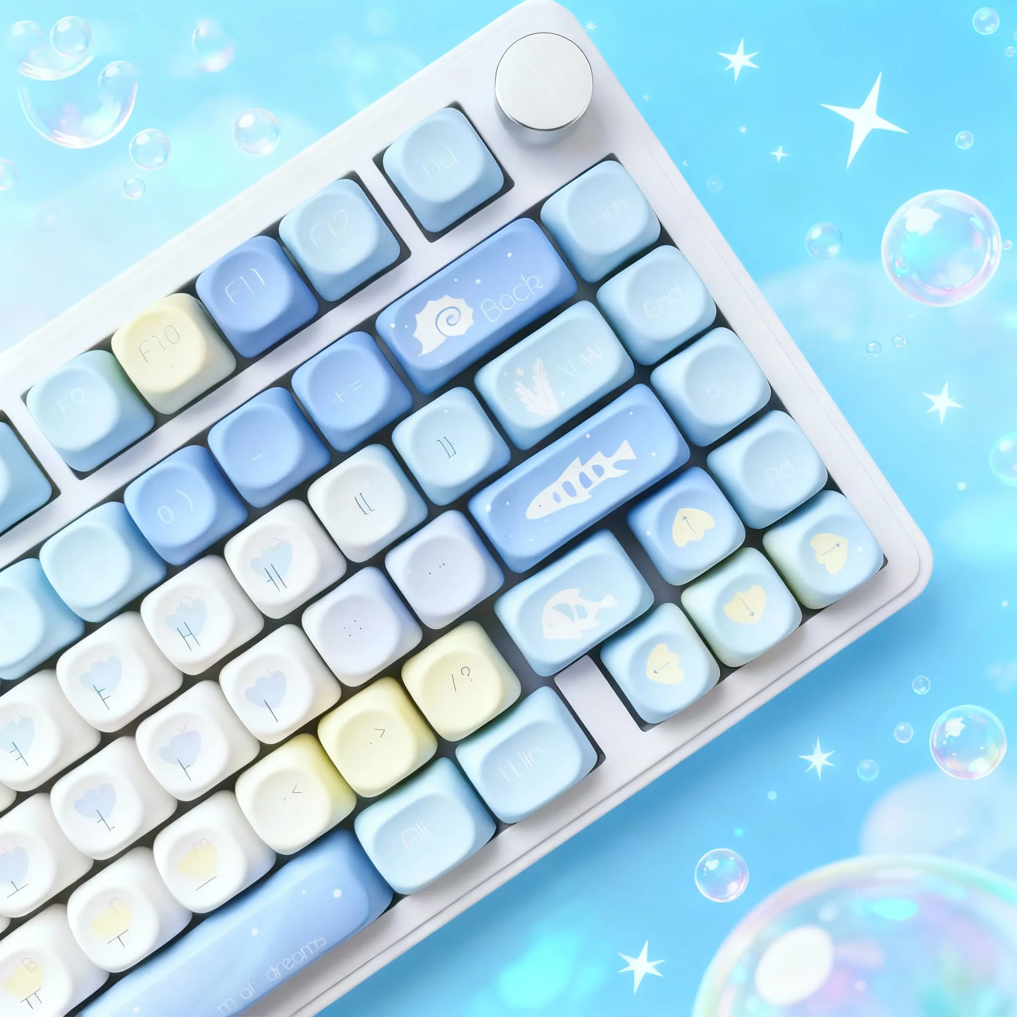 

Dreamland Hub MOA Profile PBT Keycaps 130 Keys Five Sided Dye Sublimation Keycaps for Cherry MX Switch Mechanical Keyboard