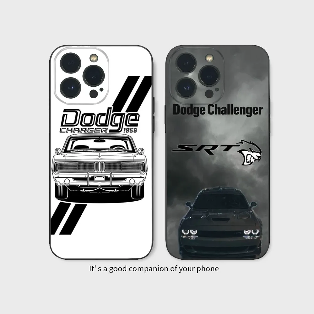 D-Dodge C-Challenger S-SRT H- Hellcat Phone Case For IPhone16 15 14 13 12 Mini 11 Pro XS Max X XR SE5 6 7 8 Plus Soft Silicone