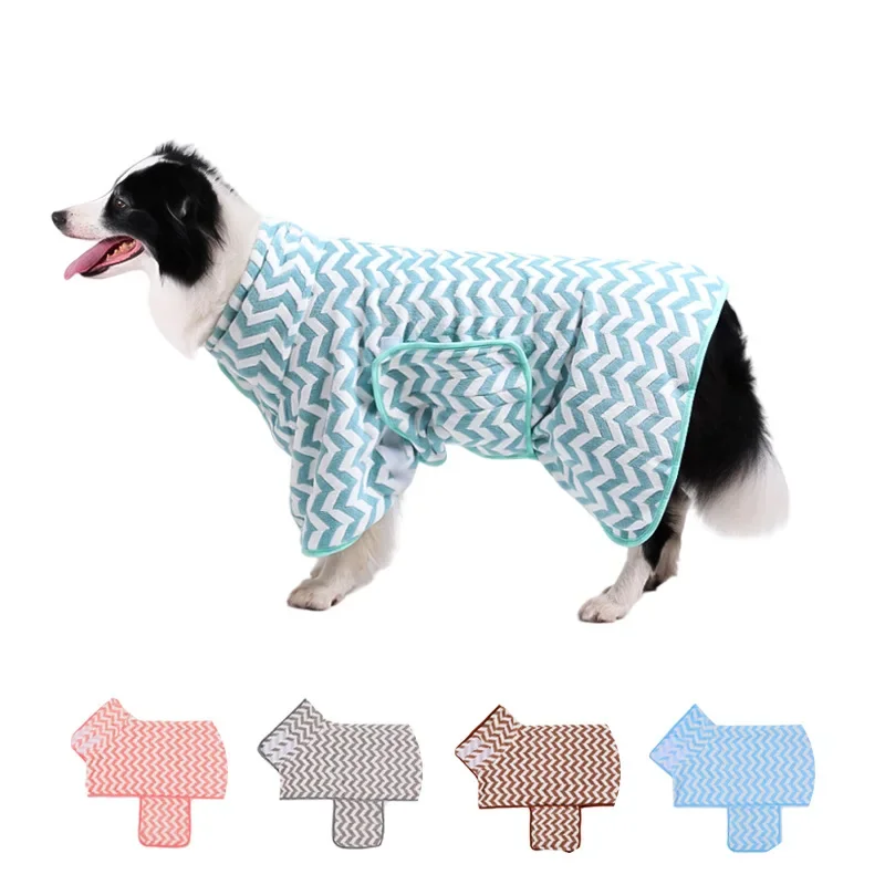 Dog Bathrobe Towel Drying Coat - Super Absorbent Dog Towels Bath Robe for Drying Dogs Large, Fast Drying Coat