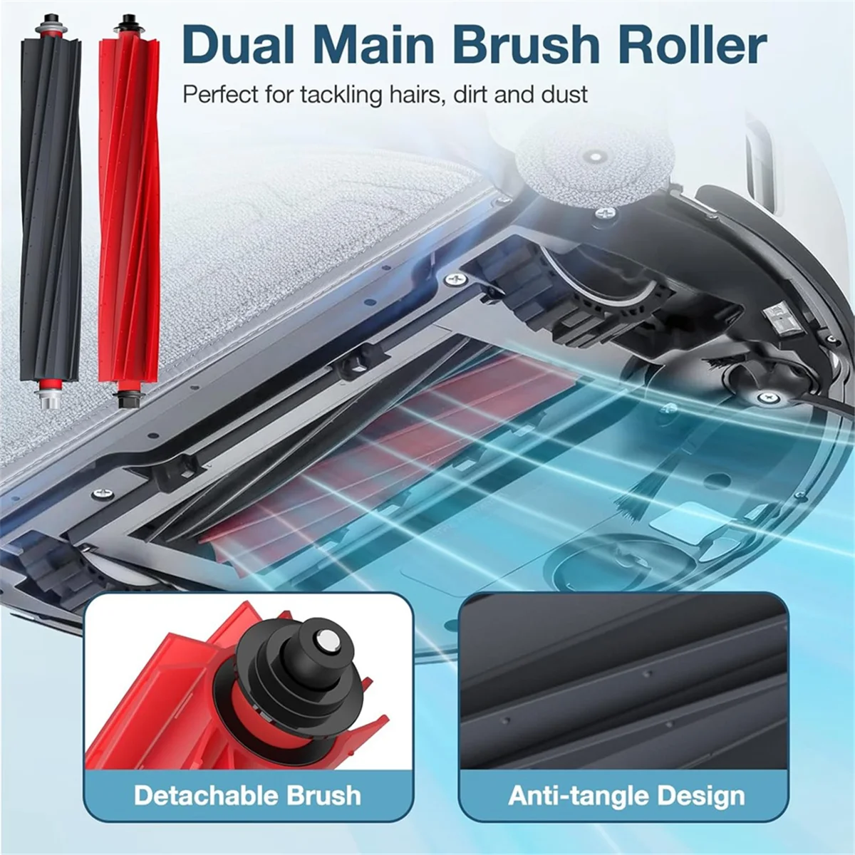 

15 шт. комплект аксессуаров для Roborock S8 MaxV Ultra, детали пылесоса робота, роликовые боковые щетки, фильтры, тряпки для швабры, мешки для пыли # ABLE