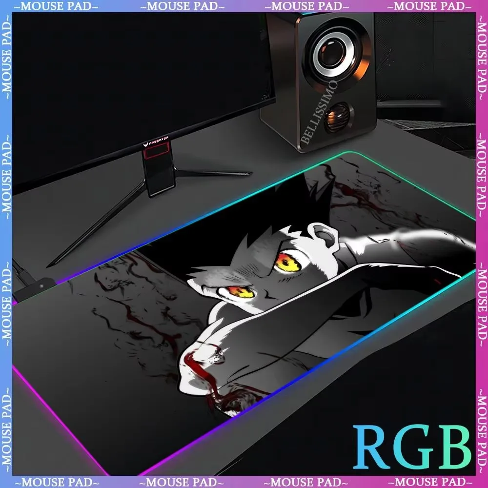 

RGB B-oku no-Hīrō Akademia Anime Large Extra Large MousePad Game Accessories LED Desk Mat Anime Keyboard Pad Luminous Mouse Pad