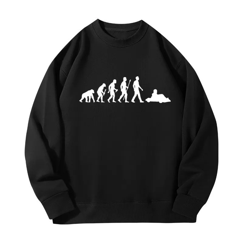 Sweat-shirt imprimé Evolution Go Kart Racing pour hommes et femmes, Streetwear rétro à col rond, pull décontracté à la mode pour couple