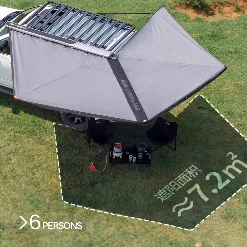 ADA OVERLAND Hot Sell Outdoor Free Standing 270 Awning Pop-up Canopy Tent Overland 4x4 Car Side Roof Awning