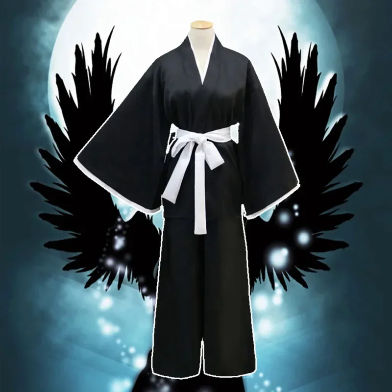 Bleekmiddel Cosplay Kuchiki Rukia Pruiken En Kimono Uniform Halloween Kostuum Voor Vrouw Die Pa Anime Kleding Deguisement Kostuum Man