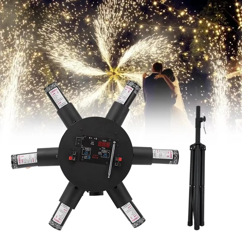 

700W Cold Spark Machine Remote Control Rotating Firework Machine Tripod for Wedding Photography Stage