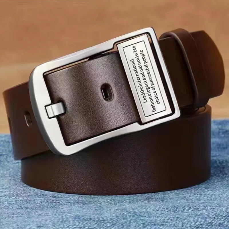 Cintura da uomo in pelle moda lega di metallo fibbia ad ardiglione marchio di lusso per adulti jeans business casual cinturino in vita maschile marca