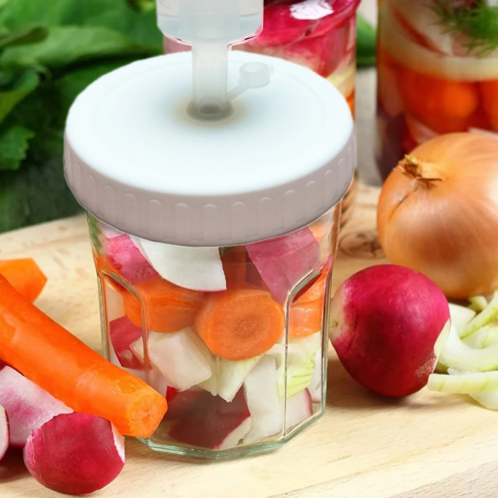 TFTP-8Pc Mouth Mason Jars Lids Fermenting Lids With Airlocks Fermentation Kit For Making Sauerkraut In Wide Mouth Mason Jars