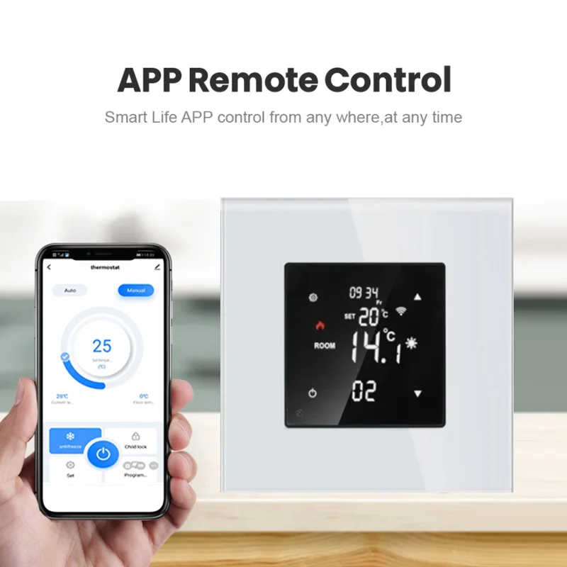 Imagem -03 - Temperatura Inteligente Wifi Termostato Controlador Tuya Piso de Controle Remoto Inteligente Aquecimento Caldeira Trabalho com o Google Casa Inteligente Alexa