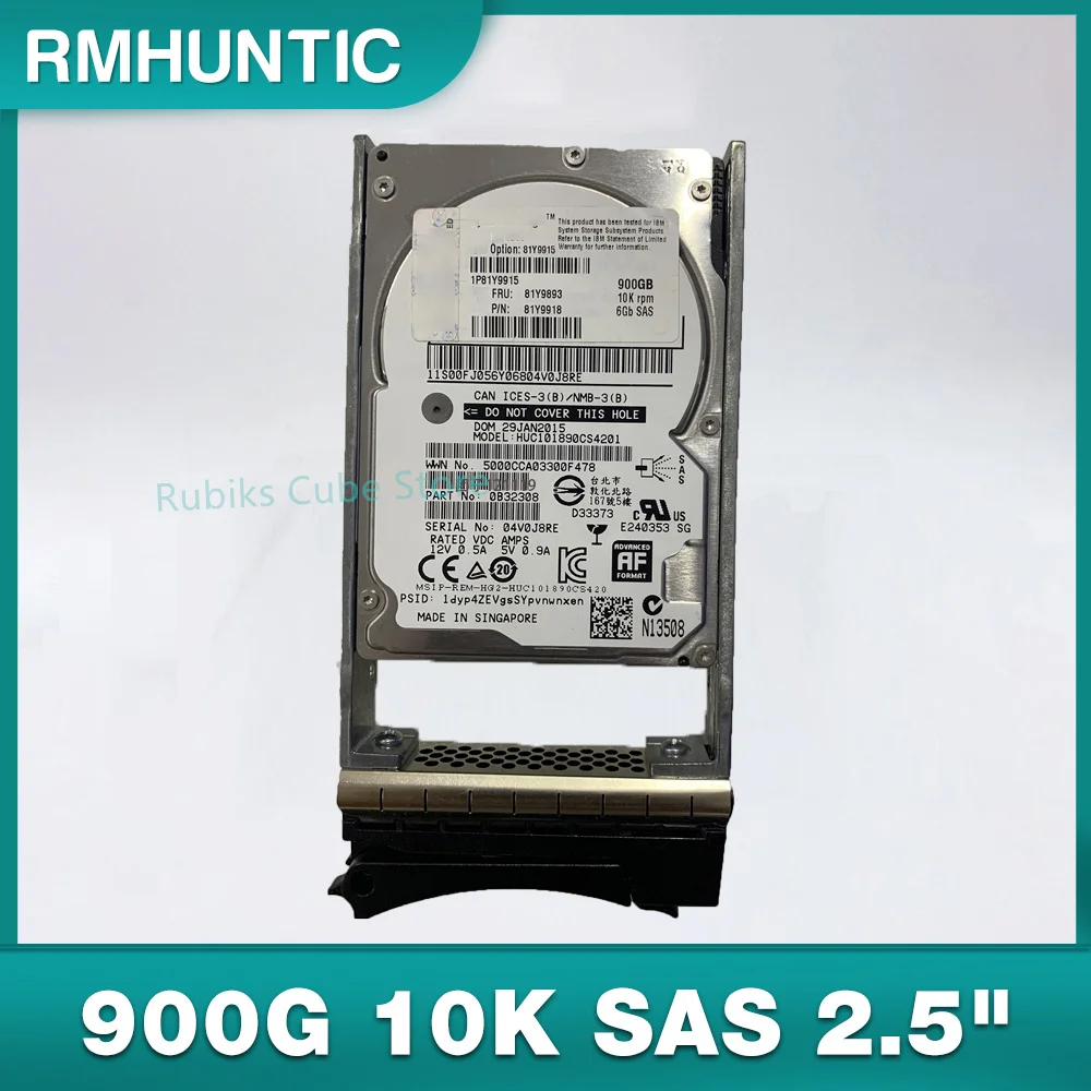 

Для жесткого диска IBM DS3524 81Y9915 81Y9893 81Y9918 900G 10K SAS 2,5 дюйма об/мин