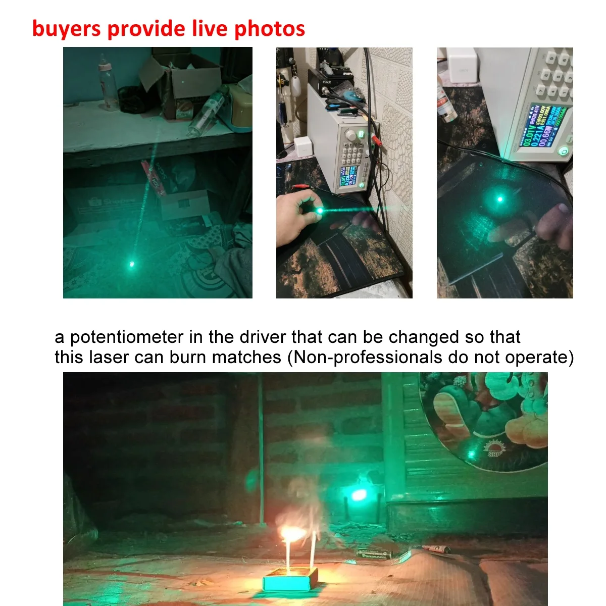 505nm 30mW Dot Green Laser Adjustable Focus Head Bright Lighting 5V