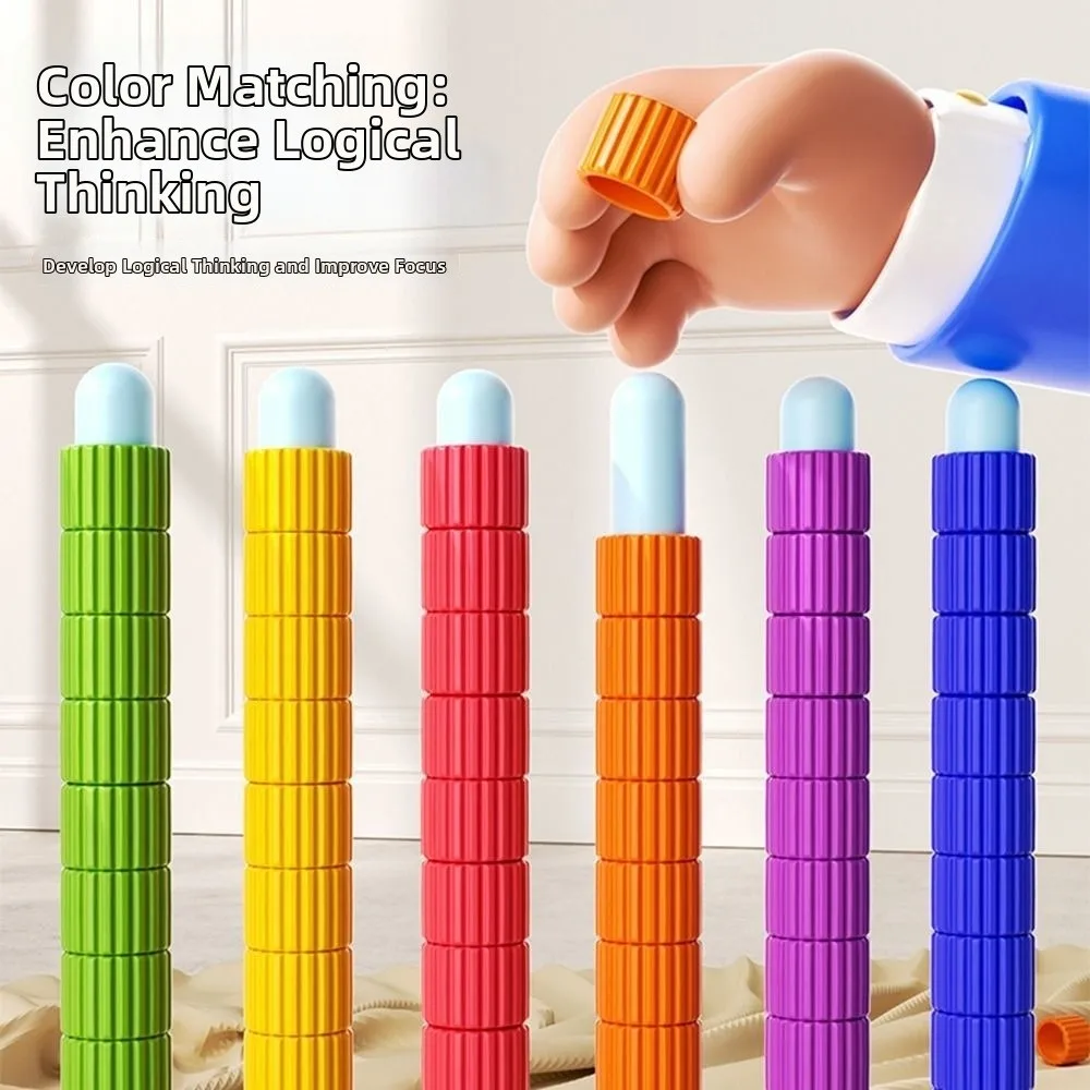 Plastic Color Stack Challenge Game Reusable Color Matching Color Matching Hand Eye Coordination Logic Training Board