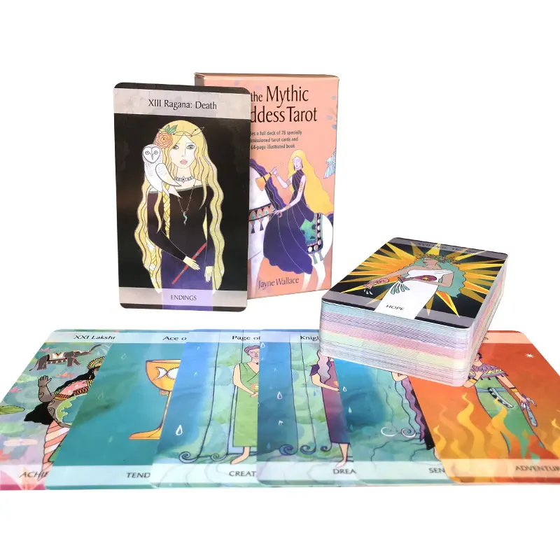 Hot selling All English The Mythic Goddess Tarot Oracle Card Fate Divination Prophecy Card Family Party Game Tarot 78 Card Deck