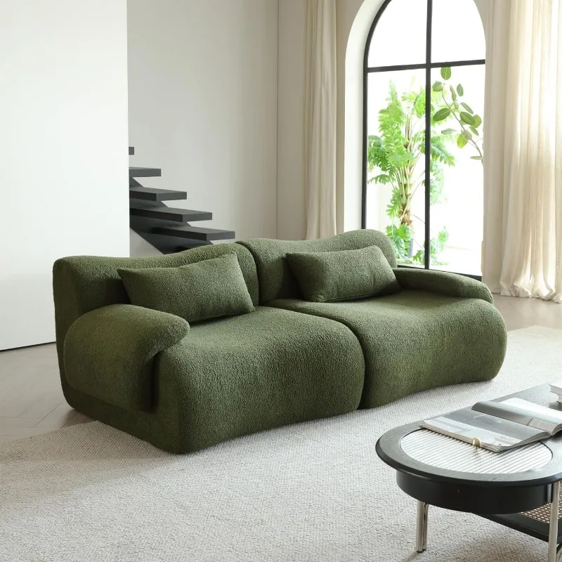 Modulares Sofagarnitur, Love Seat Couch, luxuriöse, moderne Wolkencouch mit Chaiselongue, übergroße Bambusform